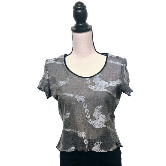 Harley-Davidson women's Crop mesh top with logo L casual - Picture 2 of 16